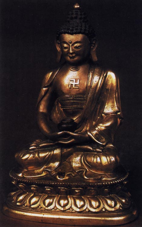 Индийский будда со знаком свастики